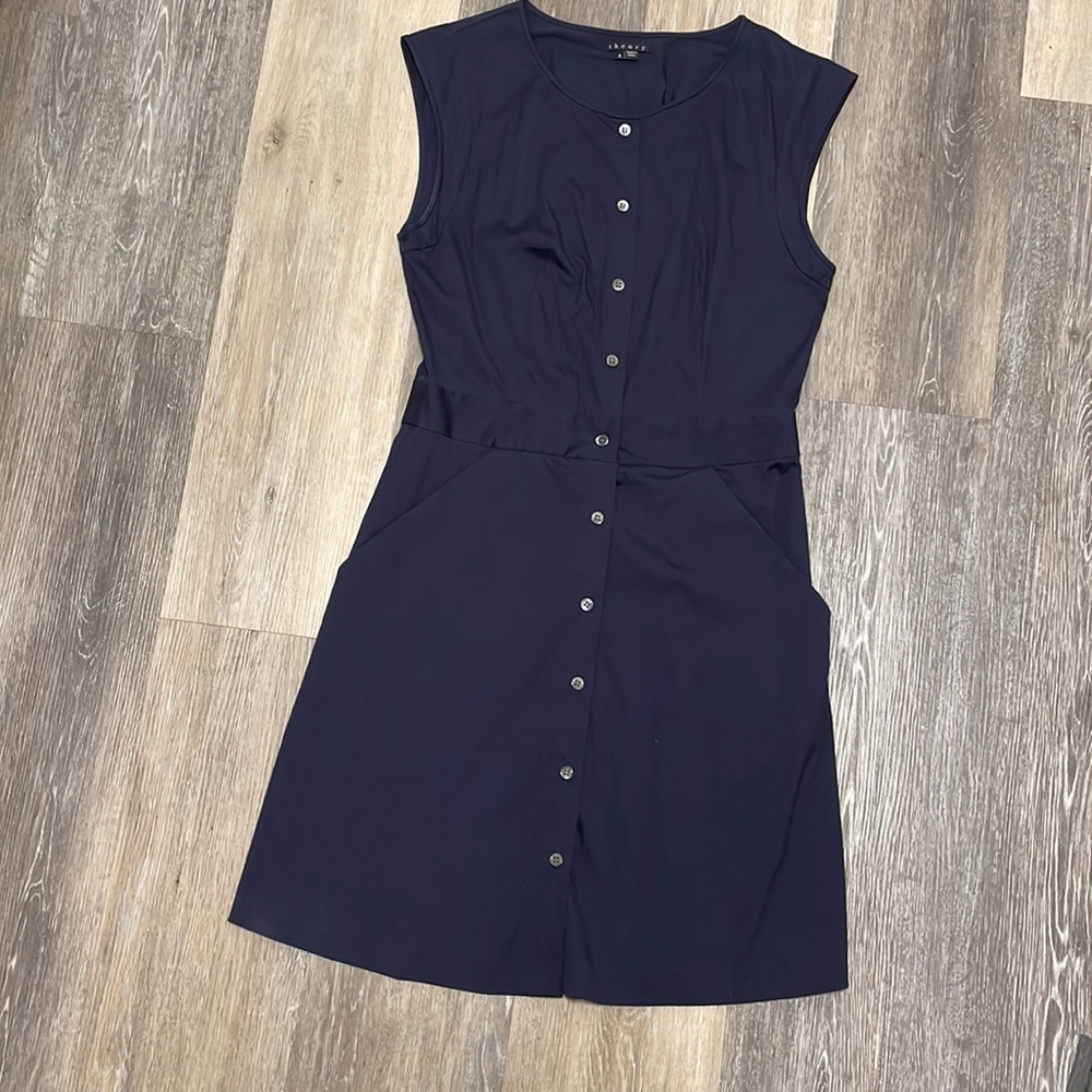 [Theory] navy sleeveless mini dress